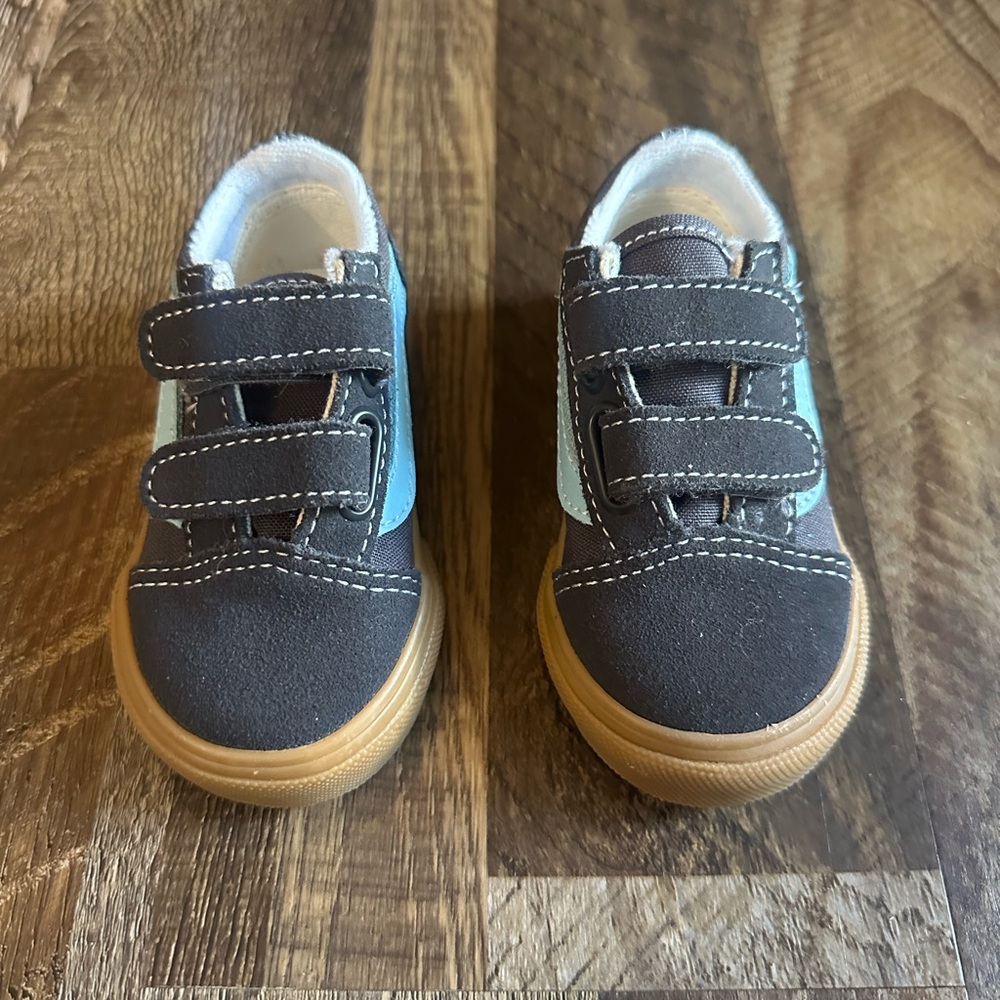 Gray and Blue Kids Shoes